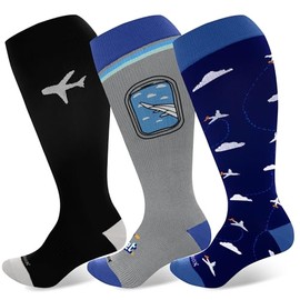 LEVSOX Plus Size Compression Socks Wide Calf Men&Women 20-30 Knee High Support Socks for Nurse, Prenancy, Travel