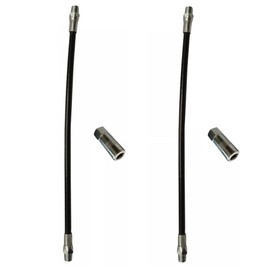 2PCS 12" FLEXIBLE Grease Gun Hose Nylon Whip With Coupler Nozzle Long Extension