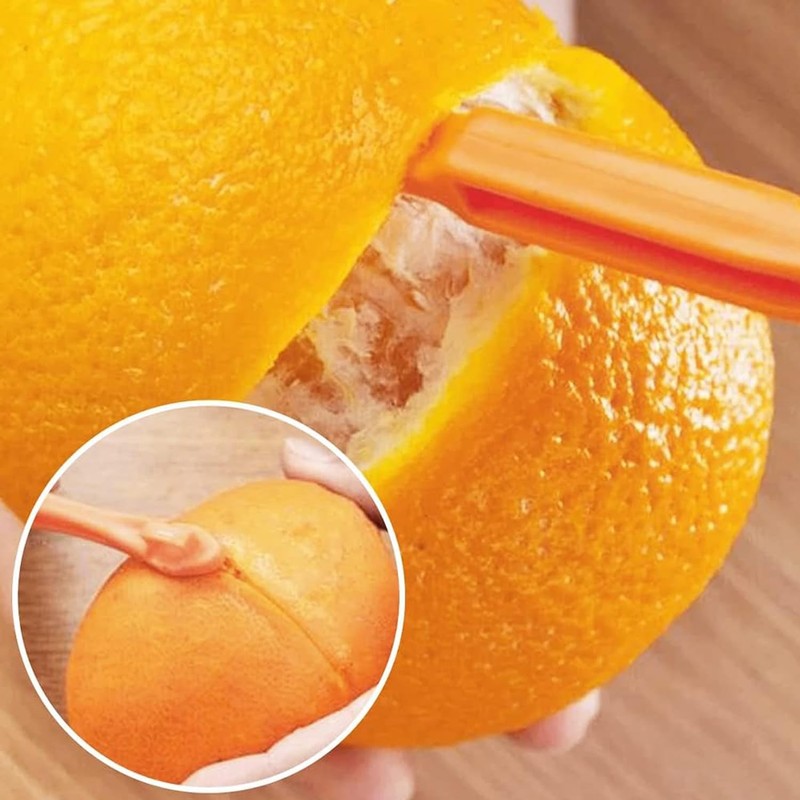 Shoyisenka 10 Pcs Orange Peeler Tool, Plastic Orange Lemon Citrus
