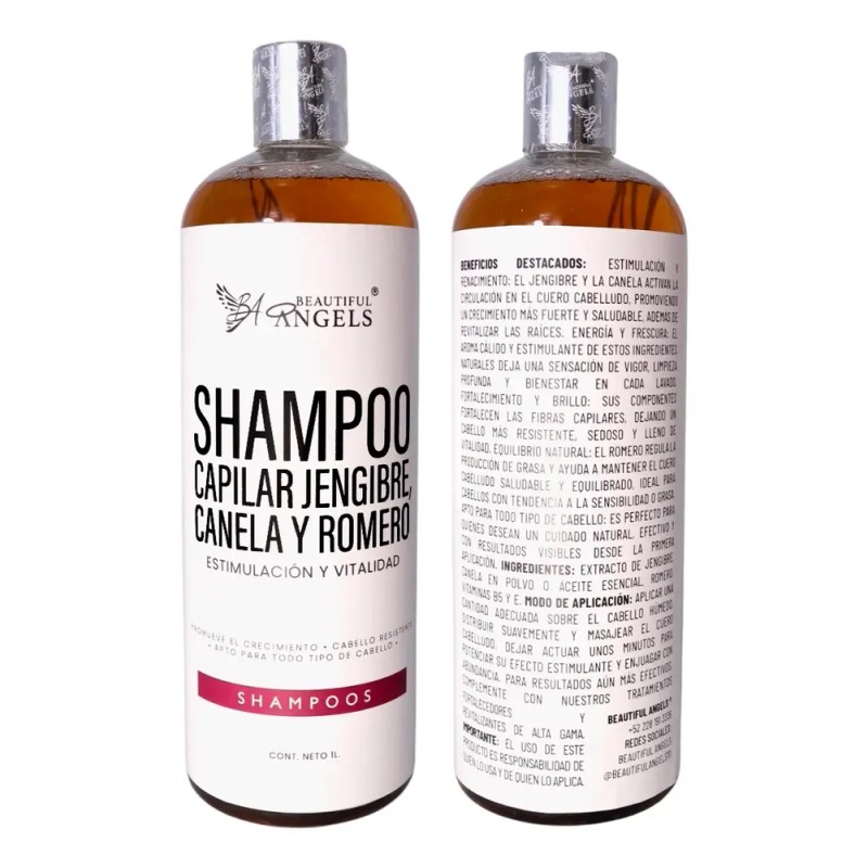 Shampoo Canela Romero Y Jengibre 1l Salud Crecimiento