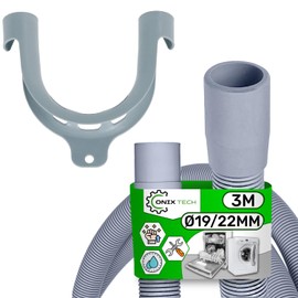Universal Drain Hose Washing Machine and Dishwasher with Bracket 3 m Diameter 19/22 mm ONIX TECH