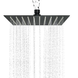 Fatspas 12 Inch Rain Shower Head, Matte Black