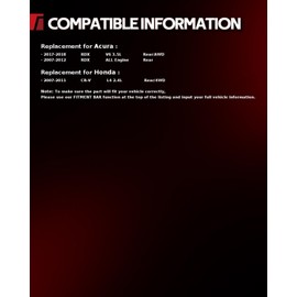 Torchbeam 512345 Rear Wheel Bearing Hub Assembly Fit for Honda CR-V 2007-2011, Acura RDX 2007-2012 2017-2018 1 PCS 5 Lugs