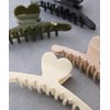 VingTAINE H7862-KHA- Hair Claw Heart, Thin Hair Clip, Hair Accessory,