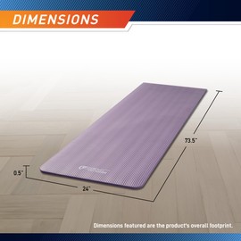 Circuit Fitness by Marcy 1/2-inch (12mm) Extra Thick Multi-Purpose Exercise Yoga Mat with Carrying Strap - Serenity Purple