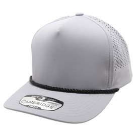 Pit Bull Premium Headwear High Frame Rope Hybrid Perforated Hat Mesh Back Adjustable Snapback Baseball Cap for Men & Women, Gray/Black 311GYBK