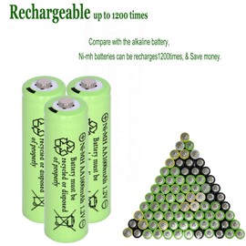 Yibatopow 16 Pack Rechargeable 1.2V NiMH AA Batteries 1000mAh High Capacity Pre-Charged Batteries,Double A Battery for, Garden Solar Lights, Solar lamp Post, String Lights, Household Equipment