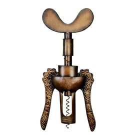 Touch of Class Antique Corkscrew Metal Wall Art Burnished Gold | Wine Bottle Opener Decor for Bar, Bedroom, Living Room, Kitchen