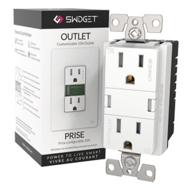 Swidget 15A Outlet - Smart Plug Power Outlet Switch for Automation - Requires Neutral Wire - Compatible with Swidget Smart Inserts for Remote Control & Power Monitoring