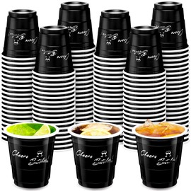 Lounsweer 100 Pcs Plastic Shot Glasses Shot Cups 2 Oz Disposable Shot Cups Mini Party Shot Glasses for Bachelorette Birthday Drinking Tasting Serving Snack Samples Cup (Red, White, Blue, Star)