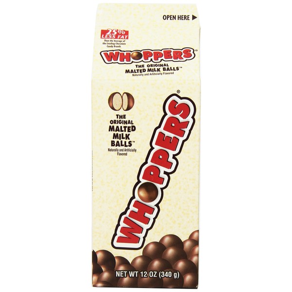 WHOPPERS Chocolate Malted Milk Balls Candy, 12 Ounce (Pack of 6)