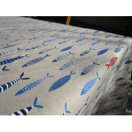 Rectangular Tablecloth 100% Cotton Colourful Fish All Sizes Made in Italy. Novelty 2022!!!! (140 x 180 cm)