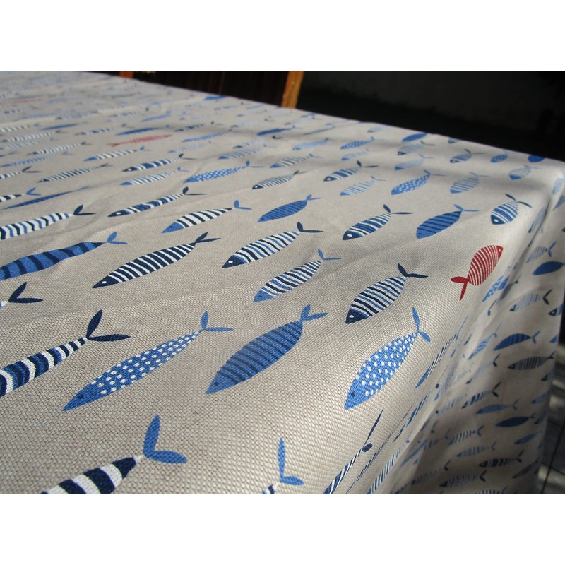 Rectangular Tablecloth 100% Cotton Colourful Fish All Sizes Made in