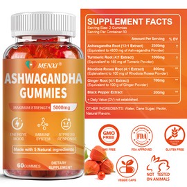MENXI Ashwagandha Gummies Better Than Goli Extra Strength 5000mg Ashwagandha Root