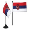 Serbia with coat of arms Table Flag 4 x 6 inch