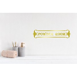 20"x5" Powder Room Bath Bathroom Elegant Door Sign DIY Embellishment Frame Luxury Wall Decal Sticker Art Mural Home Decor