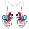 YINYA Acrylic Fun School Crayon Teacher Earrings Dangle Pencil Pen Teacher Appreciation Gifts for Women Girls Kids Back To School Jewellery (Multi A)