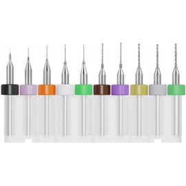 Drill Blade, Ultra Fine Drill Bit, Pin Vice Drill, Micro Drill, Set of 10, PCB Carbide Precision Drill for Decorative Engraving of Printed Circuit Boards, Pearl Drill, Easy Storage, Storage Box