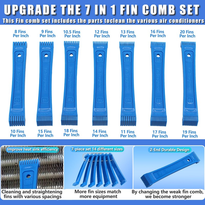 JAKAPHORIC 9 Pcs Air Conditioner Fin Comb Kit, Ac Fin