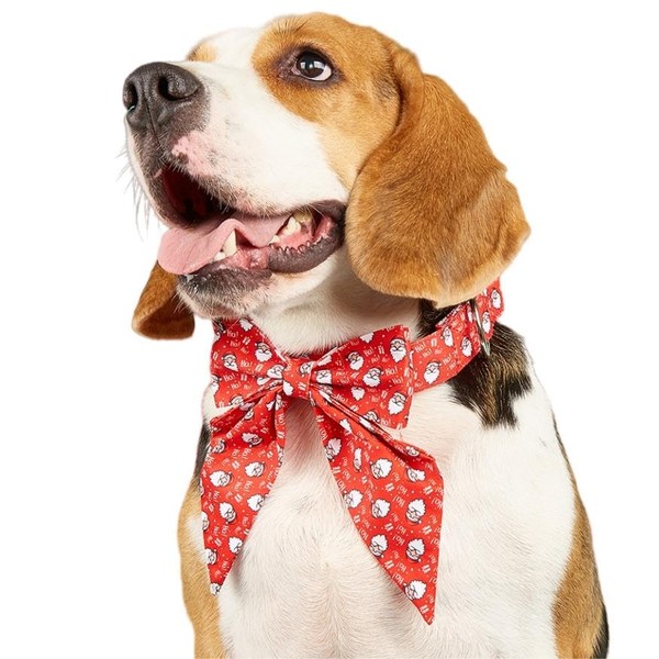 ZTA Dog and Cat Collar with Bowtie Red Santa Christmas