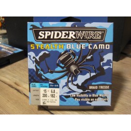 SpiderWire Stealth Blue Camo Braid Fishing Line - 15 LB - 200 Yds - Braided Line
