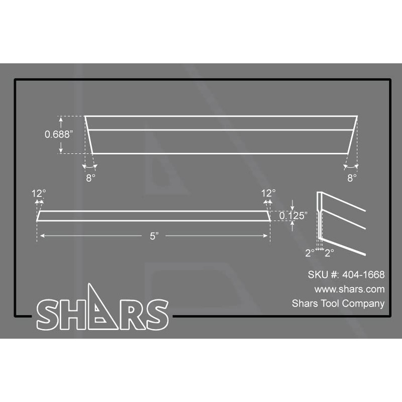 Shars 2PCS 1/8 x 11/16 x 5" HSS P Type