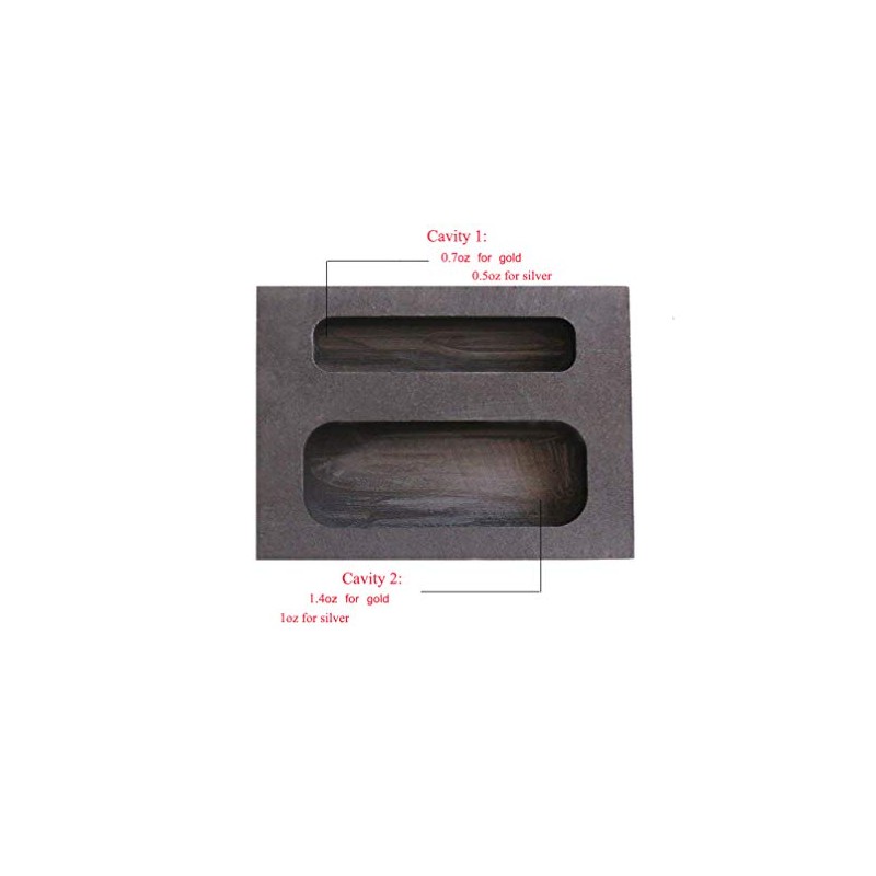 LLF Graphite Ingot Mold 1/2 1 Ounce Silver Melting Casting