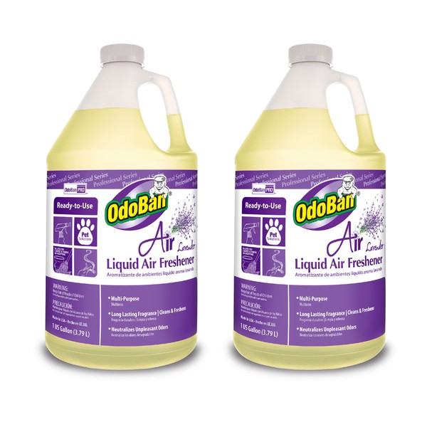 OdoBan Professional Series Ready-to-Use Air Lavender Liquid Air Freshener, 2-Pack, 1 Gallon Each, Lavender Scent