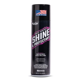 Slick Products Multi-Surface Shine & Protectant Spray – High Gloss Silicone-Based Aerosol for Interior & Exterior Plastic Vinyl Rubber – UV Protection, No Drip Formula, Smells Great, 17.35 fl oz