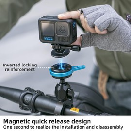 SOH Aluminum Handlebar Bike Pole Mount Motorcycle Handlebar Clamp Holder Mount Compatible with GoPro Hero 13/12/11/10/9, DJI Action 5 Pro/4/3 Cameras, AKASO and More Action Cameras