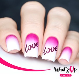 Whats Up Nails - Written With Love Nail Stencils Stickers Vinyls for Nail Art Design (2 Sheets, 40 Stencils Total)