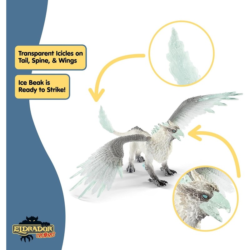Schleich Eldrador Creatures - 13" Ice Griffin Toy - Movable