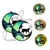 Zerodeko 2Pcs Cat Moon Acrylic Wall Decoration Creative Hanging Ornament