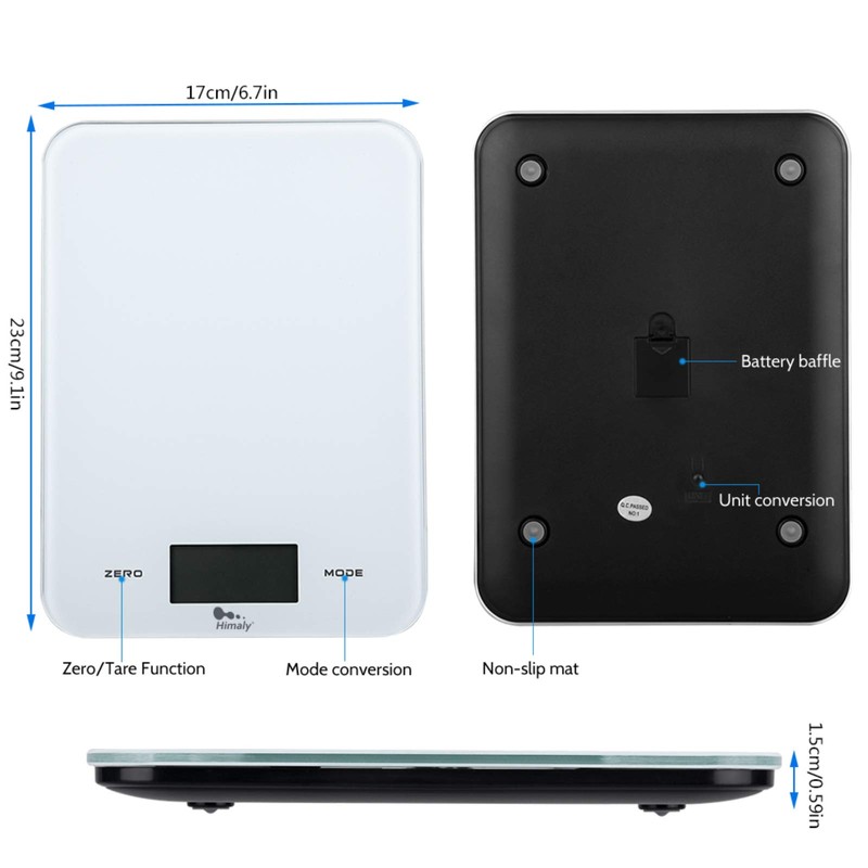 himaly Digital Kitchen Scales 10 kg, Digital Scales Letter Scales