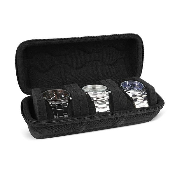 WisePoint 3 Slot Watch Box, EVA Watch Holder Box, Watch