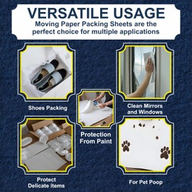 Purple Papers White Bulk Packing Paper | 1600 Sheets | 27" x 17" | 50 lbs | Sheets for Moving - Newsprint Paper - Must Have in Your Moving Supplies | Newsprint Papers | Packaging Paper