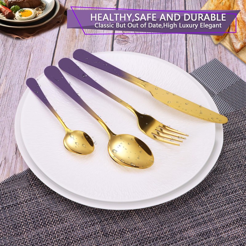 24 Pieces Flatware Set, Stainless Steel Cutlery Set with Silverware