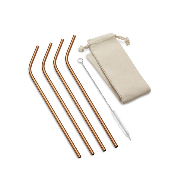 Outset Copper Bent Long Reusable Straws, 1 x 3.5 x 11.75 inches