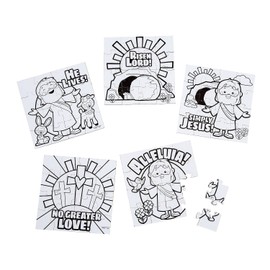 Color Your Own He Lives Jigsaw Puzzles - Set of 50