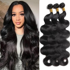Body Wave Bundles Echthaar Tressen Zum EinnäHen Human Hair Bundles Weave Hair Bundles Menschenhaar Body Wave Bundles Double Strong Weft Weave Bundles Menschliches Haar Brasilianisches 12 14 16zoll