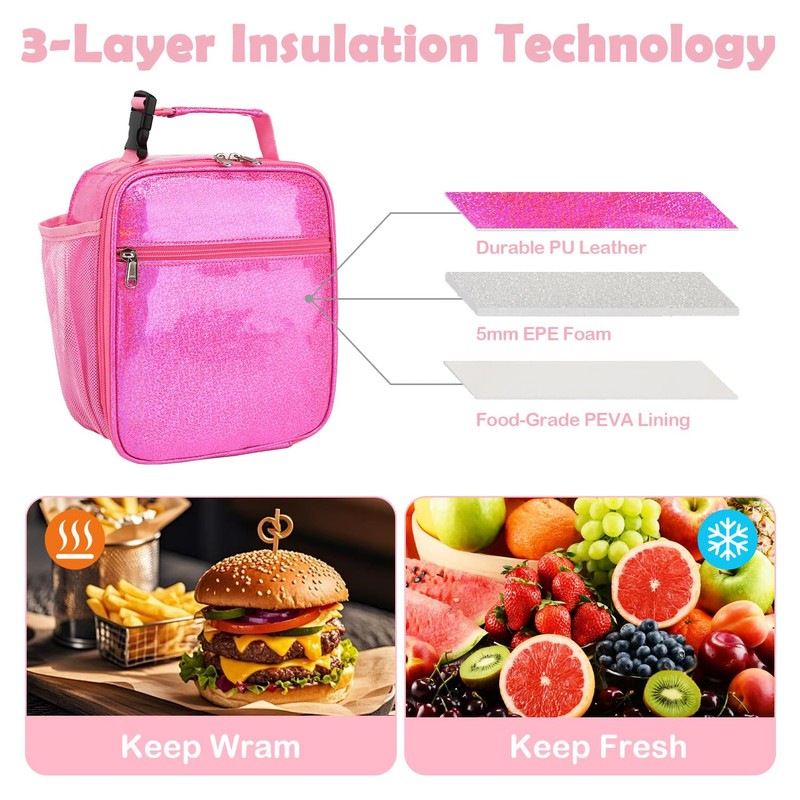 FlowFly Kids Lunch box Insulated Soft Bag Mini Cooler Back