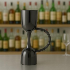 BarBits Volaro™ Cocktail Jigger with Handle - Premium Barware Spirit Measure Cup 25-50ml - Gunmetal