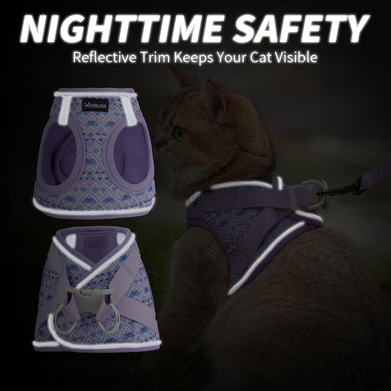 Arblina Soft Mesh Kitten Harness and Leash Set for Walking,