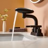 Matte Black Bathroom Sink Faucet，Modern 3 Hole Bathroom Faucet 2