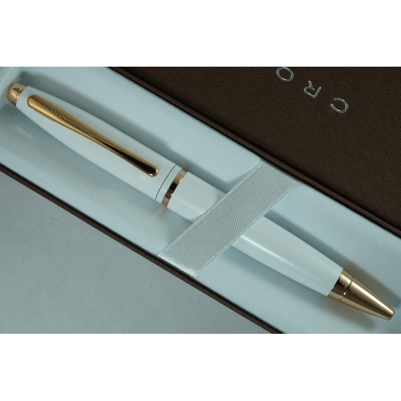 CROSS WHITE MEDALIST AND 23KT ROSE GOLD BALLPOINT PEN