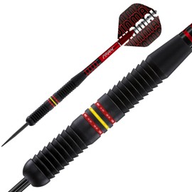 WINMAU Outrage Darts - Steel Tip Coated Brass - Centre Ring - Black (20)