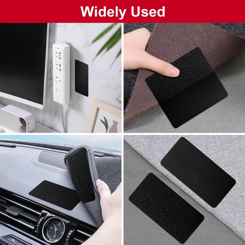 2x4 inch Hook and Loop Strips with Adhesive, Nylon Heavy