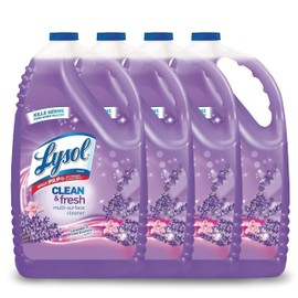 Lysol Multi-Surface Cleaner, Sanitizing and Disinfecting Pour, to Clean and Deodorize, Lavender and Orchard Essence, 144oz (Pack of 4)