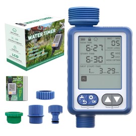 Smart Automatic Drip Irrigation System with Water Controller Outdoor Water Timer for Garden Hose Watering Kit for Lawn Plantscolor: BLUE