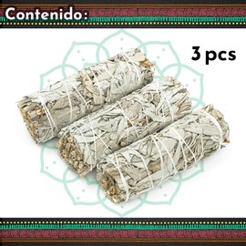 MUT22 3 White Sage Premium Californian, 100% Natural and Cleansing, Ideal for Spiritual and Energetic Rituals (3 White Sage)